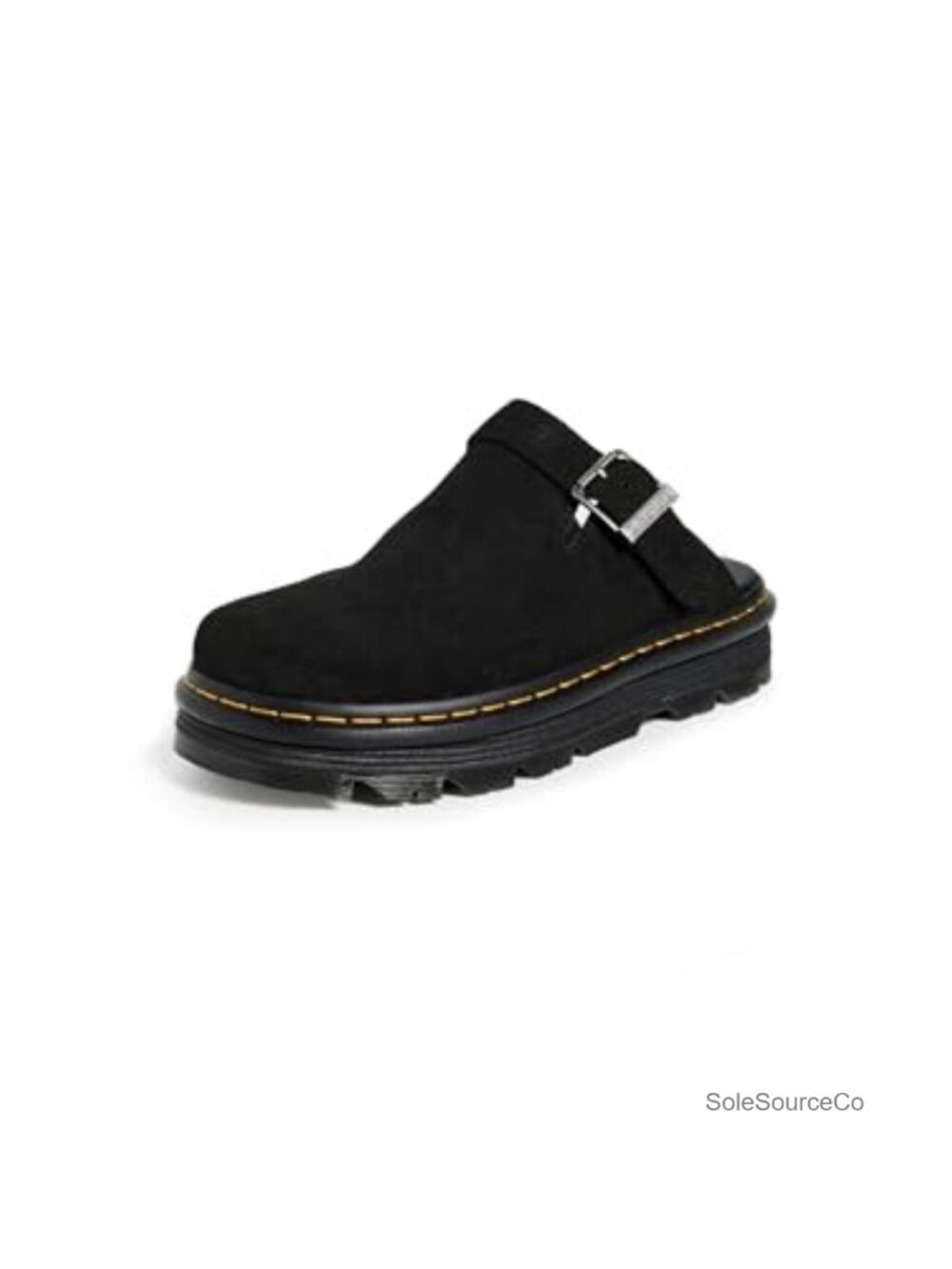 Dr. Martens Suede Mule Platform Round Toe Pull-On Casual Work Shoe